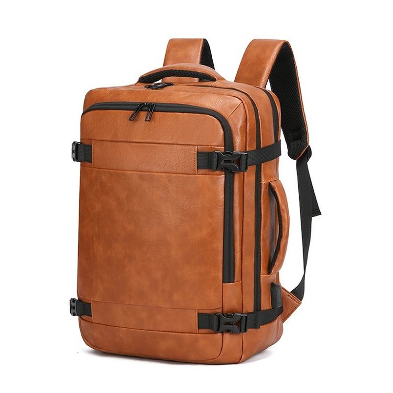Laptop Accessories Organizer Bag - Mochila masculina de couro pu, mochila