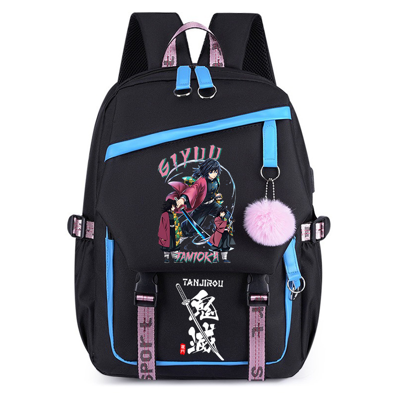 Laptop Accessories Organizer Bag - Mochila Demon Slayer com Personagens de