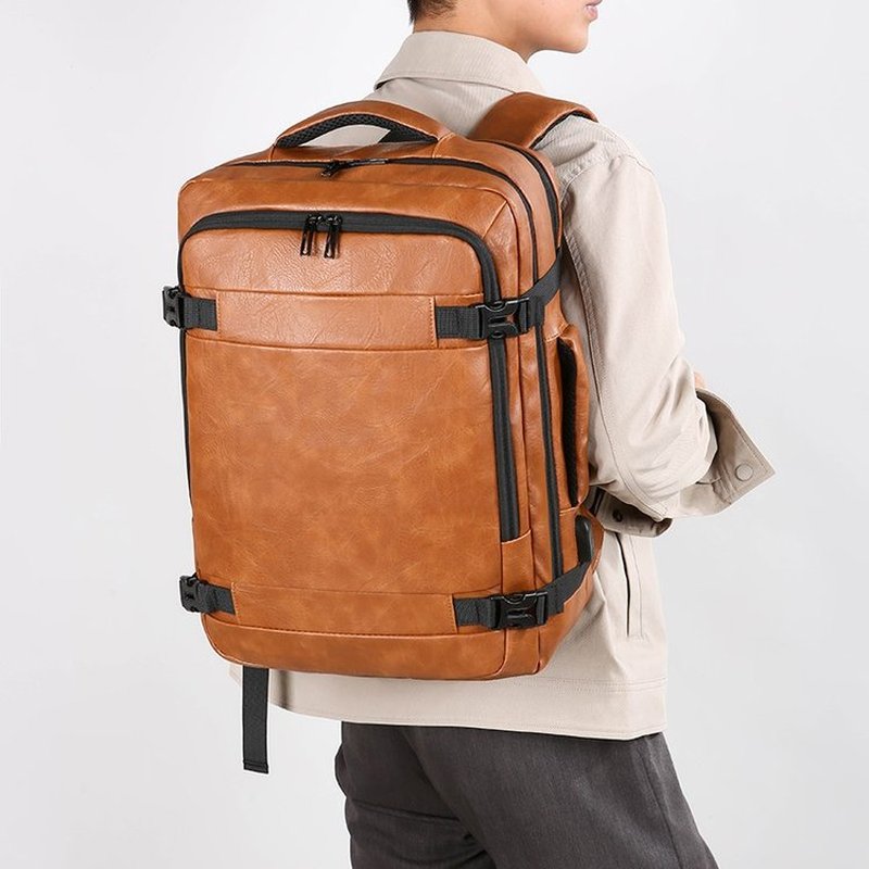 Mochila masculina de couro pu, - Laptop Accessories Organizer Bag avaliação e preço