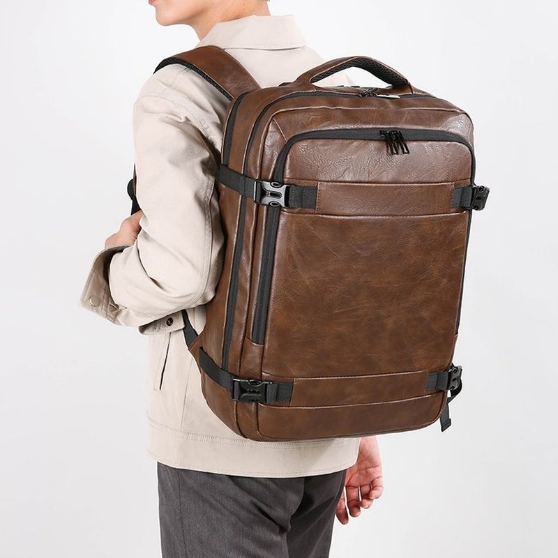 Mochila masculina de couro pu, - Laptop Accessories Organizer Bag avaliação e preço