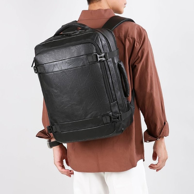 Mochila masculina de couro pu, - Laptop Accessories Organizer Bag avaliação e preço