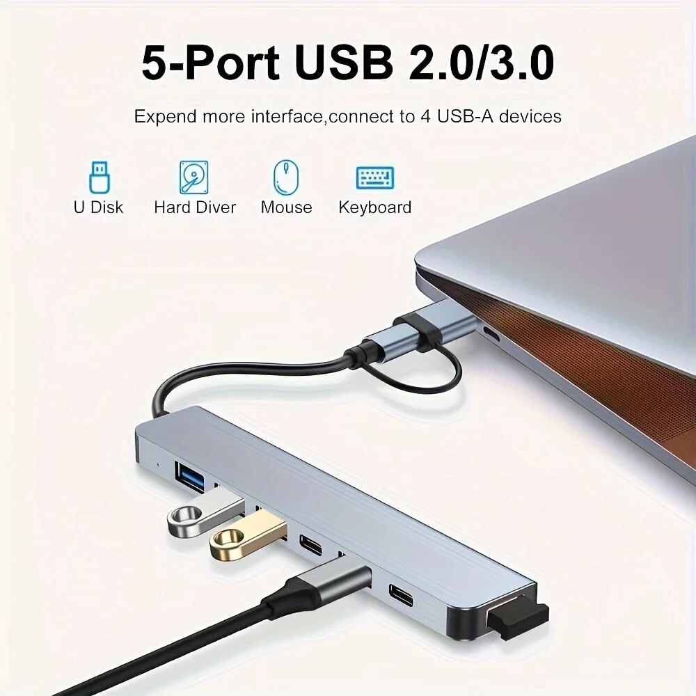 Hub USB3.0 2 em 1 com 7 Portas - Laptop Accessories Price avaliação e preço